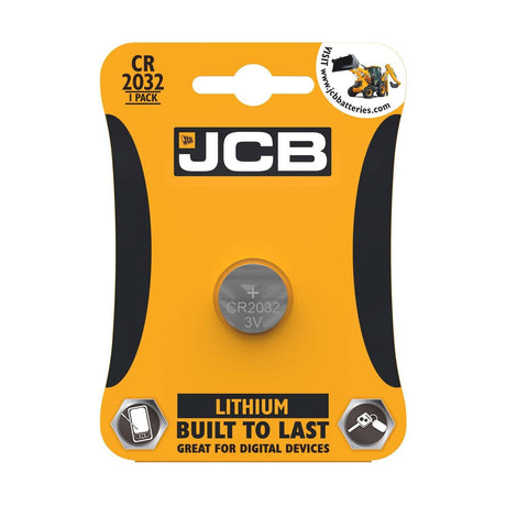 JCB Lithium Coin Cell Batteries (CR2032) - 1 Pack retail pack