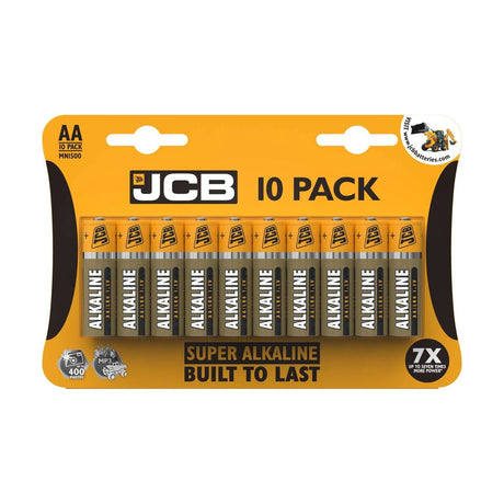 JCB Super Alkaline AA Batteries (LR6) - 10 Pack retail pack