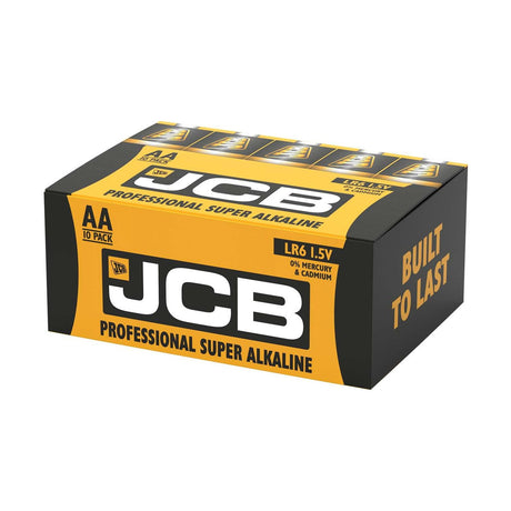 JCB Industrial AA Batteries (LR6) - 10 Pack retail pack