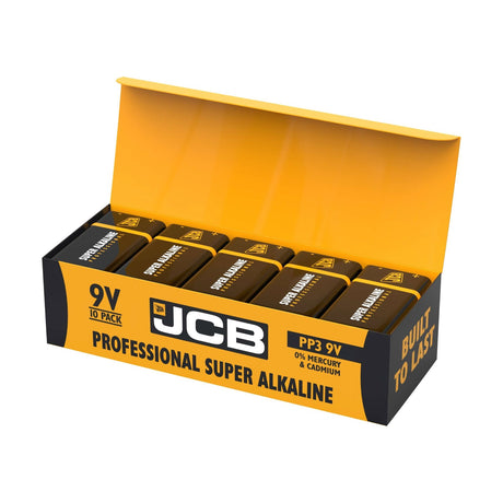 JCB Industrial 9V Batteries (PP3) - 10 Pack retail pack