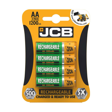 JCB Rechargeable AA Batteries (R6) - 4 Pack retail pack