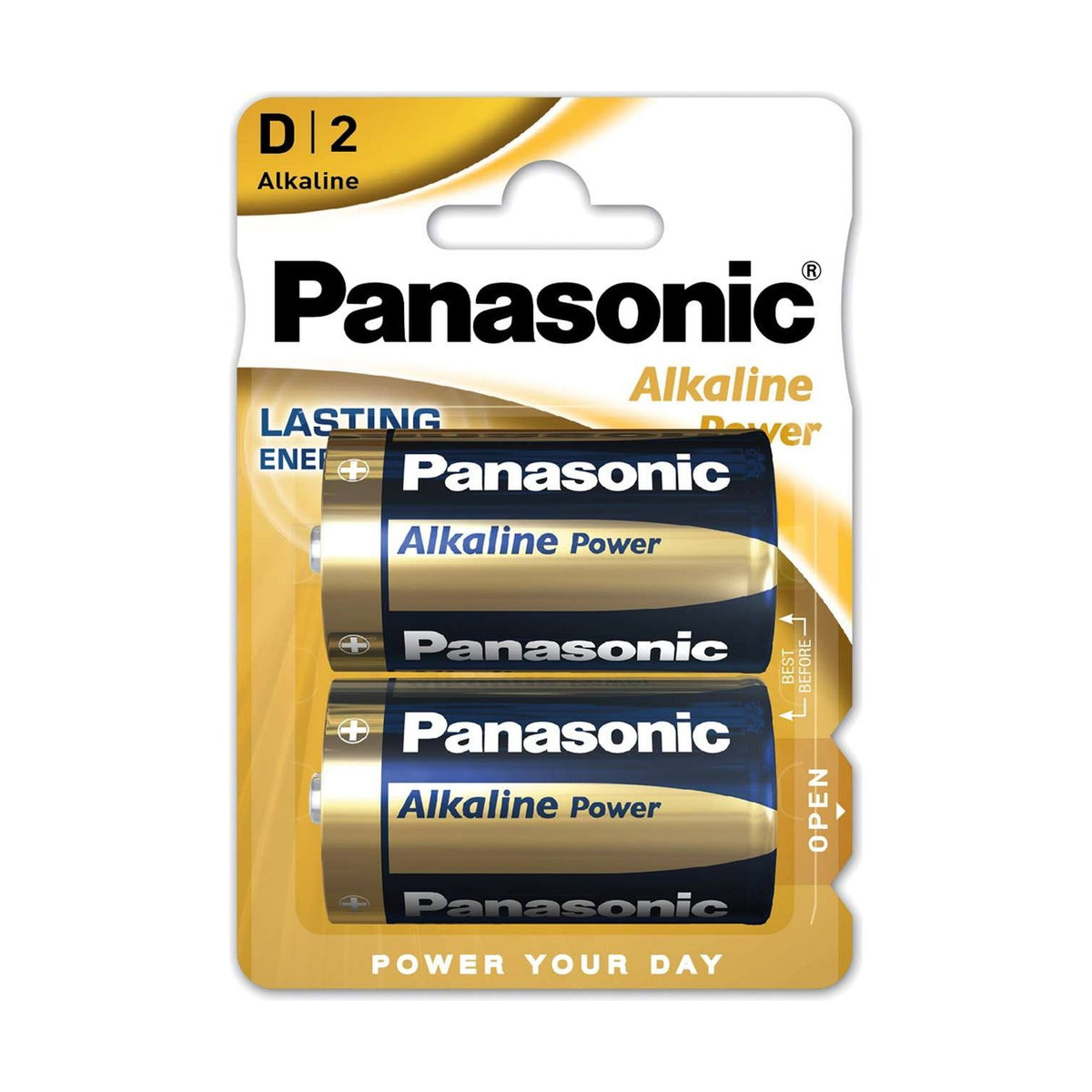 Panasonic Alkaline Power D Batteries (LR20) - 2 Pack retail pack