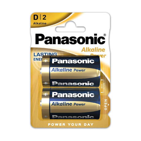 Panasonic Alkaline Power D Batteries (LR20) - 2 Pack retail pack