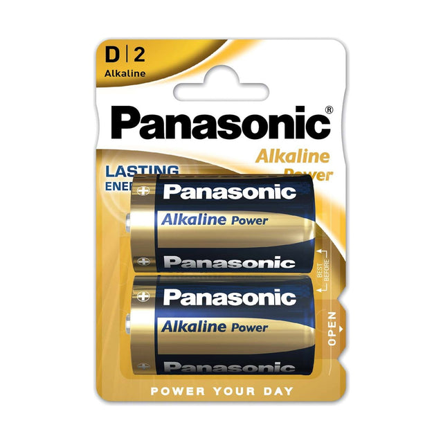 Panasonic Alkaline Power D Batteries (LR20) - 2 Pack retail pack