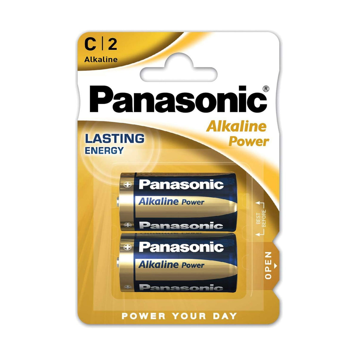 Panasonic Alkaline Power C Batteries (LR14) - 2 Pack retail pack