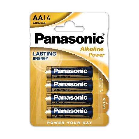Panasonic Alkaline Power AA Batteries (LR6) - 4 Pack retail pack