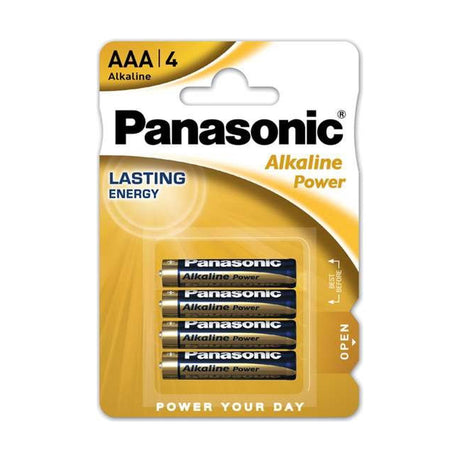 Panasonic Alkaline Power AAA Batteries (LR03) - 4 Pack retail pack