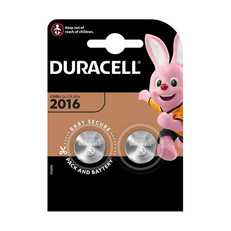 Duracell CR2016 Lithium Coin Batteries (DL/CR2016) - 2 Pack retail pack