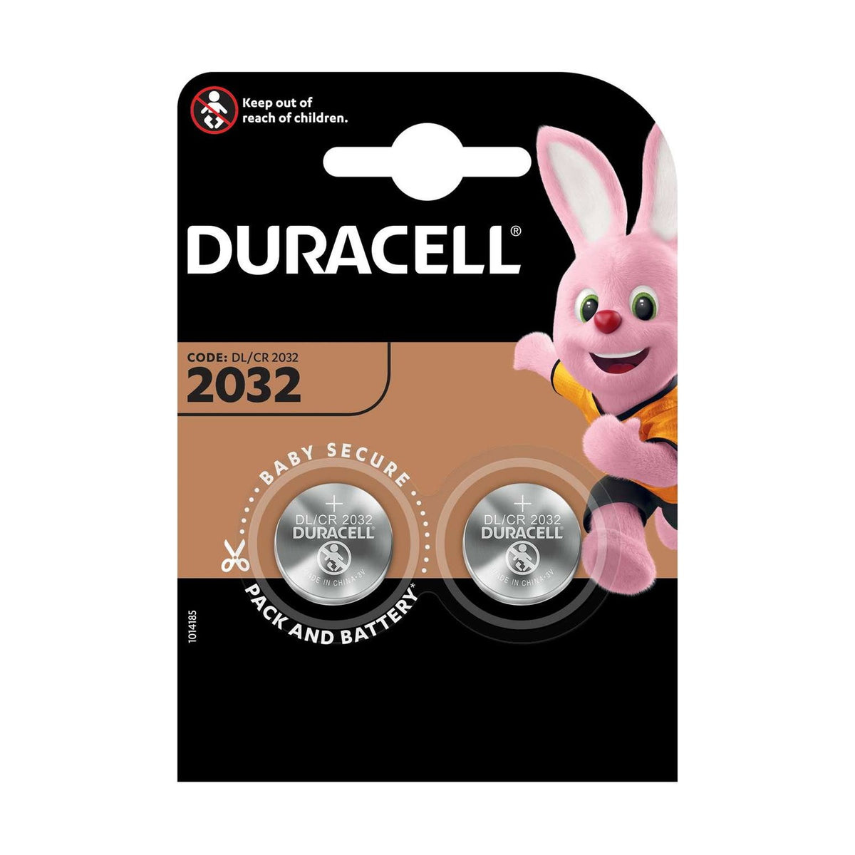Duracell Lithium CR2032 Batteries (DL/CR2032) - 2 Pack retail pack