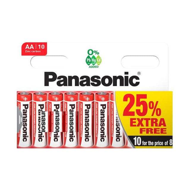 Panasonic Zinc AA Batteries (R6) - 10 Pack retail pack