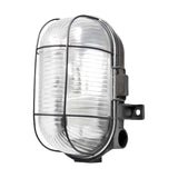 60W IP44 Oval Cage Bulkhead - Black