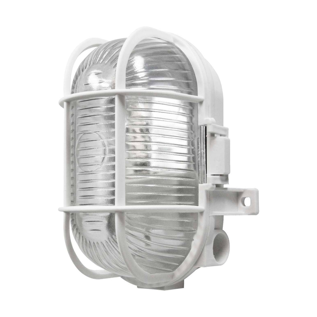 IP44 Oval Cage Bulkhead - White