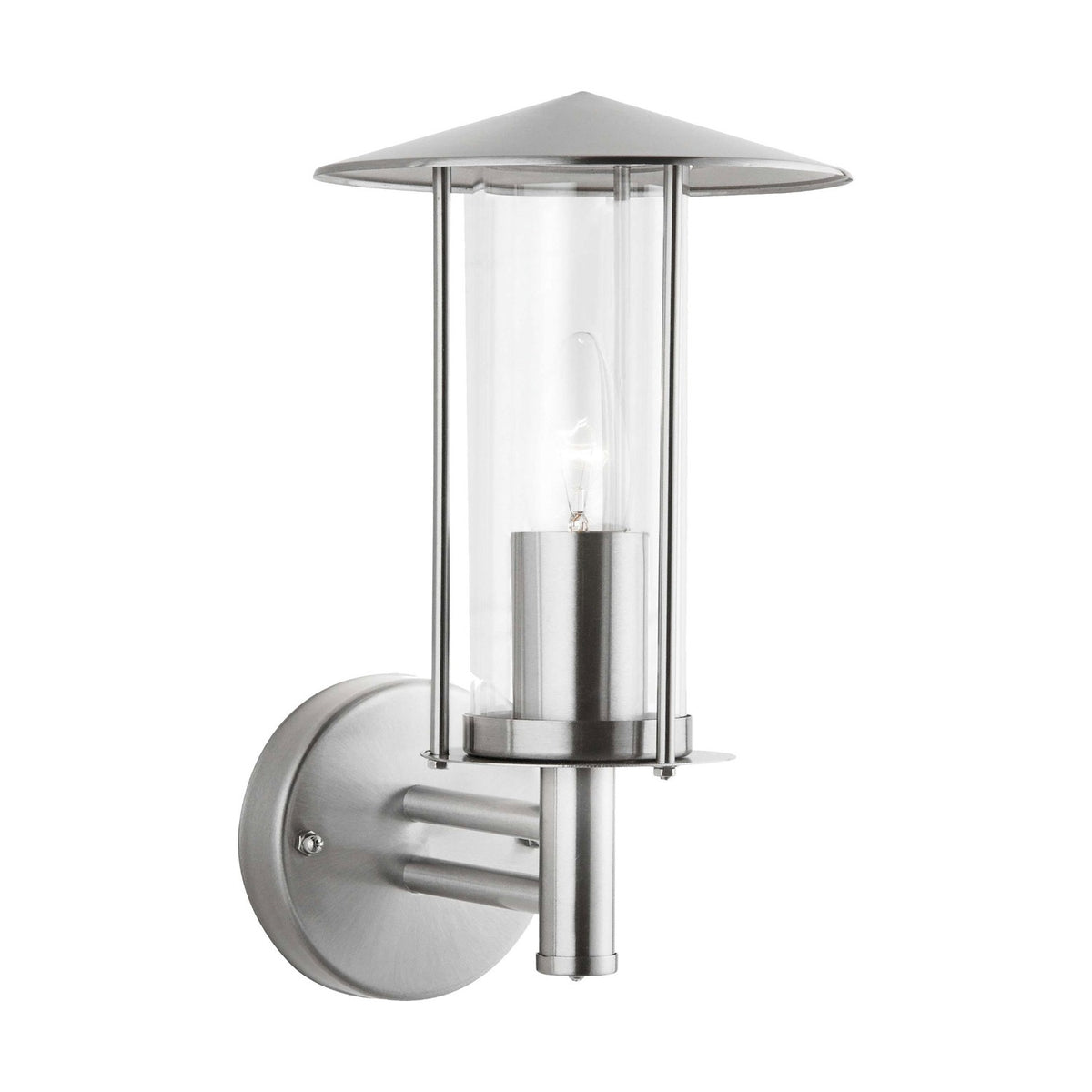 IP44 Outdoor Tube Wall Lantern - Stainless Steel