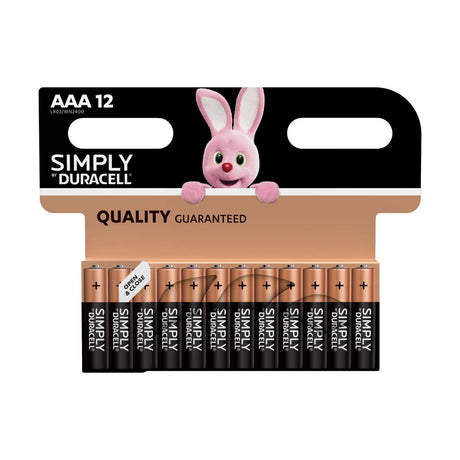 Duracell Simply AAA Batteries (LR03) - 12 Pack retail pack