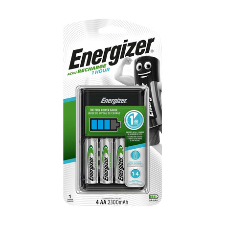 Energizer 1 Hour Charger + 4x AA 2300mAh Batteries retail pack