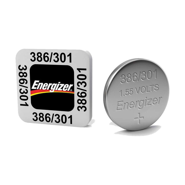 Energizer Silver Oxide Coin Cell Batteries (386/301) retail pack