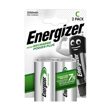 Energizer Recharge Power Plus C Batteries (HR14) - 2 Pack retail pack