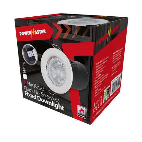 PowerMaster Fire Rated IP20 Fixed Downlight - White