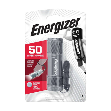 Energizer Metal Torch 50lm - 3 x AAA, Lanyard Included retail pack