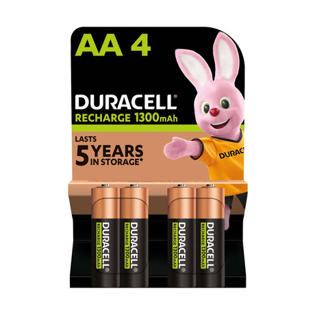 Duracell Recharge 1300mAh AA Batteries - 4 Pack retail pack