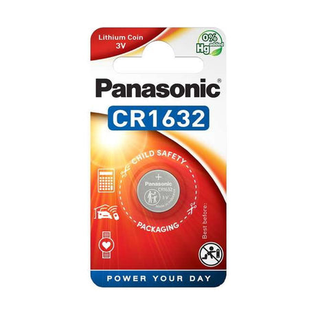 Panasonic Lithium Coin Cell Battery (CR1632) retail pack