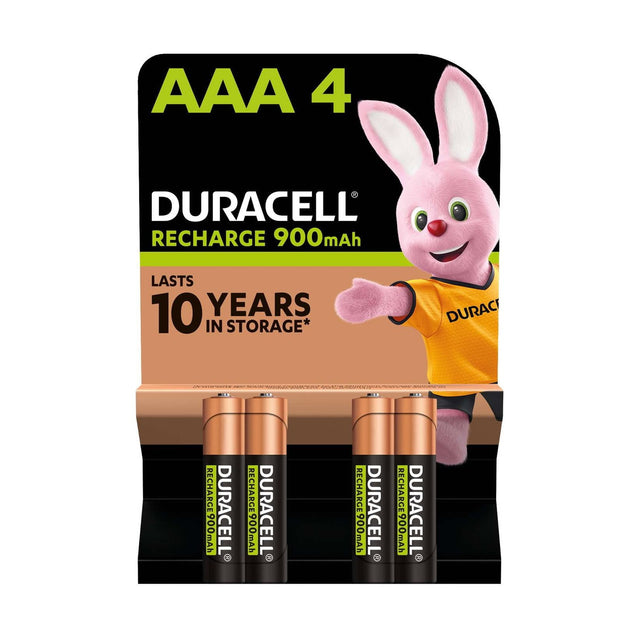 Duracell Recharge 900mAh AAA Batteries (HR03) - 4 Pack retail pack