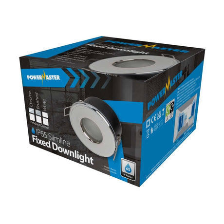 Indoor IP65 Fixed Downlight - Chrome retail pack