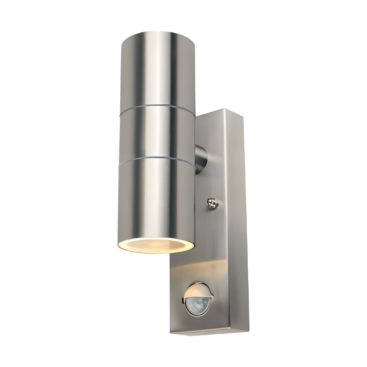 Outdoor Twin PIR Wall Light - Stainless Steel