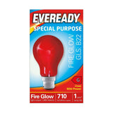 B22 (BC) Fireglow GLS Bulb 60W 710lm - Red 1,950K retail pack