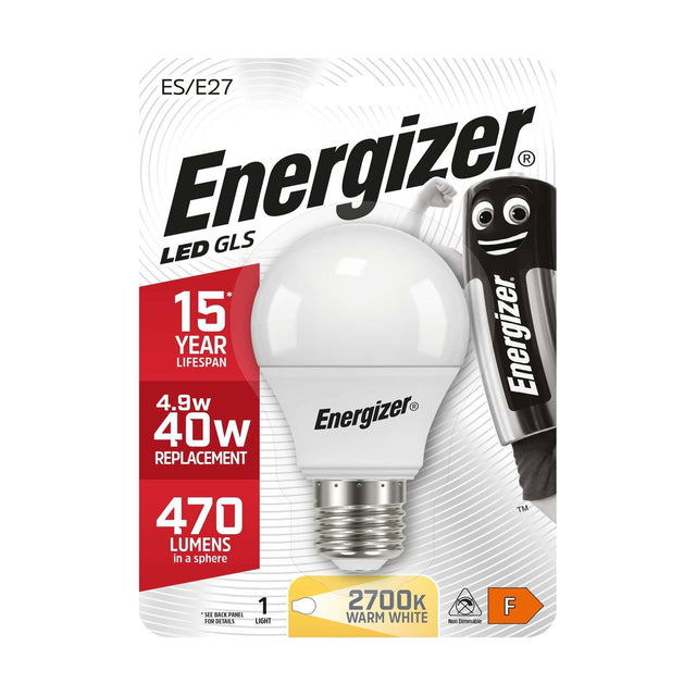 E27 (ES) LED GLS Bulb 4.9W 470lm Non-Dimmable - Warm White 2700K