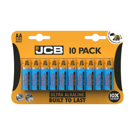 JCB Ultra Alkaline AA Batteries (LR6) - 10 Pack retail pack
