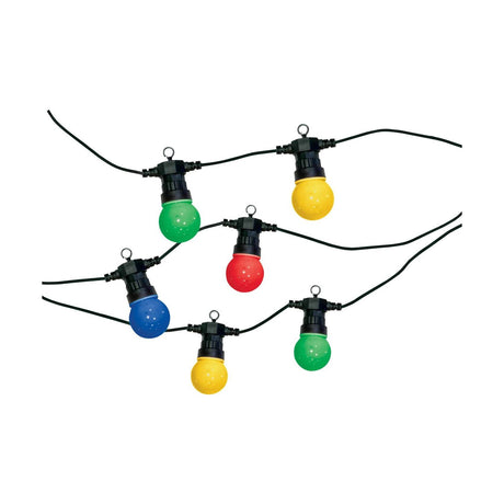 6W IP44 LED 20 Large Globe Festoon String - Coloured