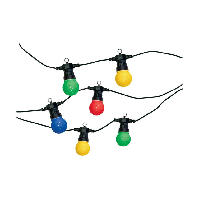 6W IP44 LED 20 Large Globe Festoon String - Coloured