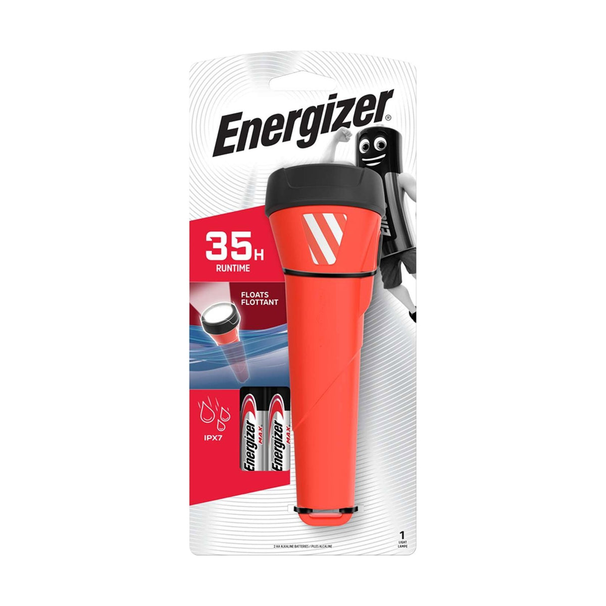Energizer Waterproof LED Torch 55lm - 2 x AA Batteries Included retail pack