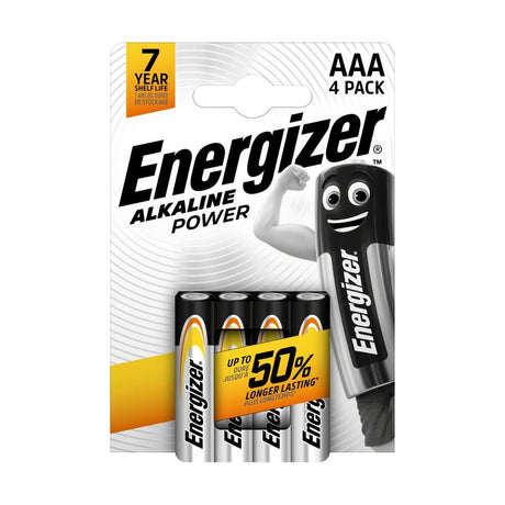 Energizer Alkaline Power AAA Batteries (LR03) - 4 Pack retail pack
