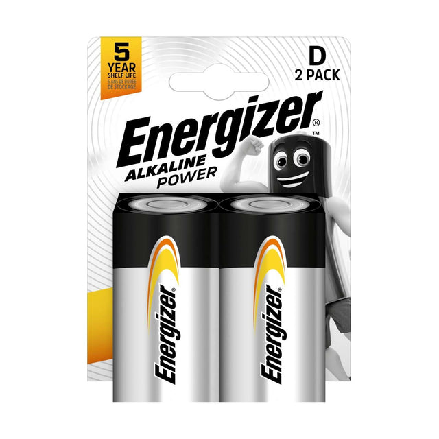 Energizer Alkaline Power D Batteries (LR20) - 2 Pack retail pack