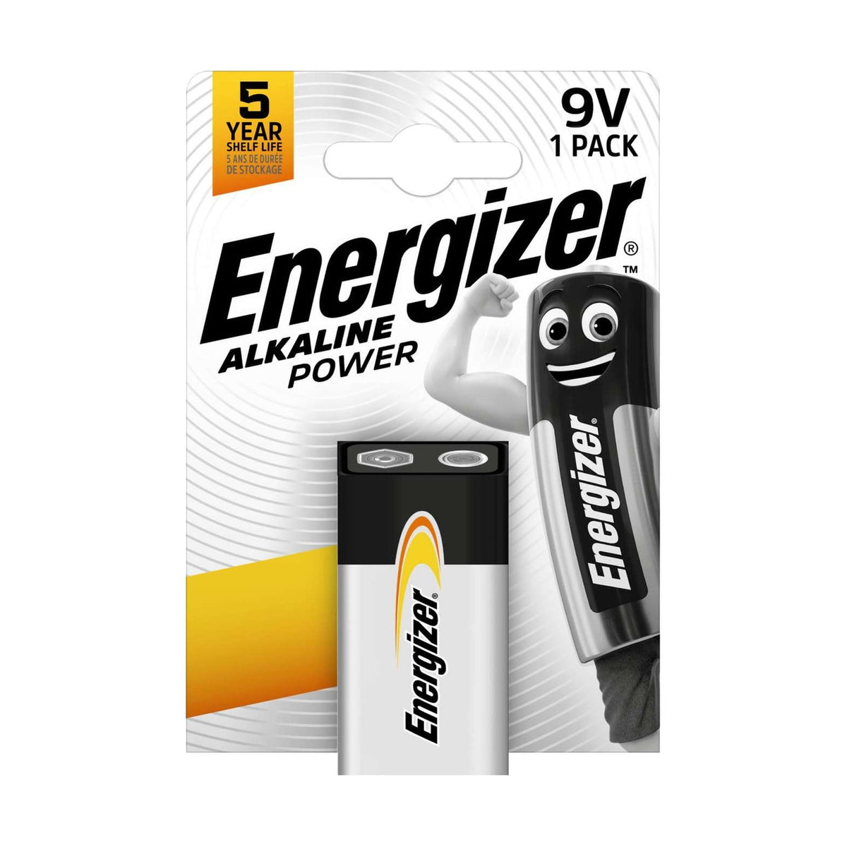 Energizer Alkaline Power 9V PP3 Battery (1 Pack)