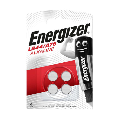 Energizer Alkaline LR44 Batteries (A76) - 4 Pack retail pack