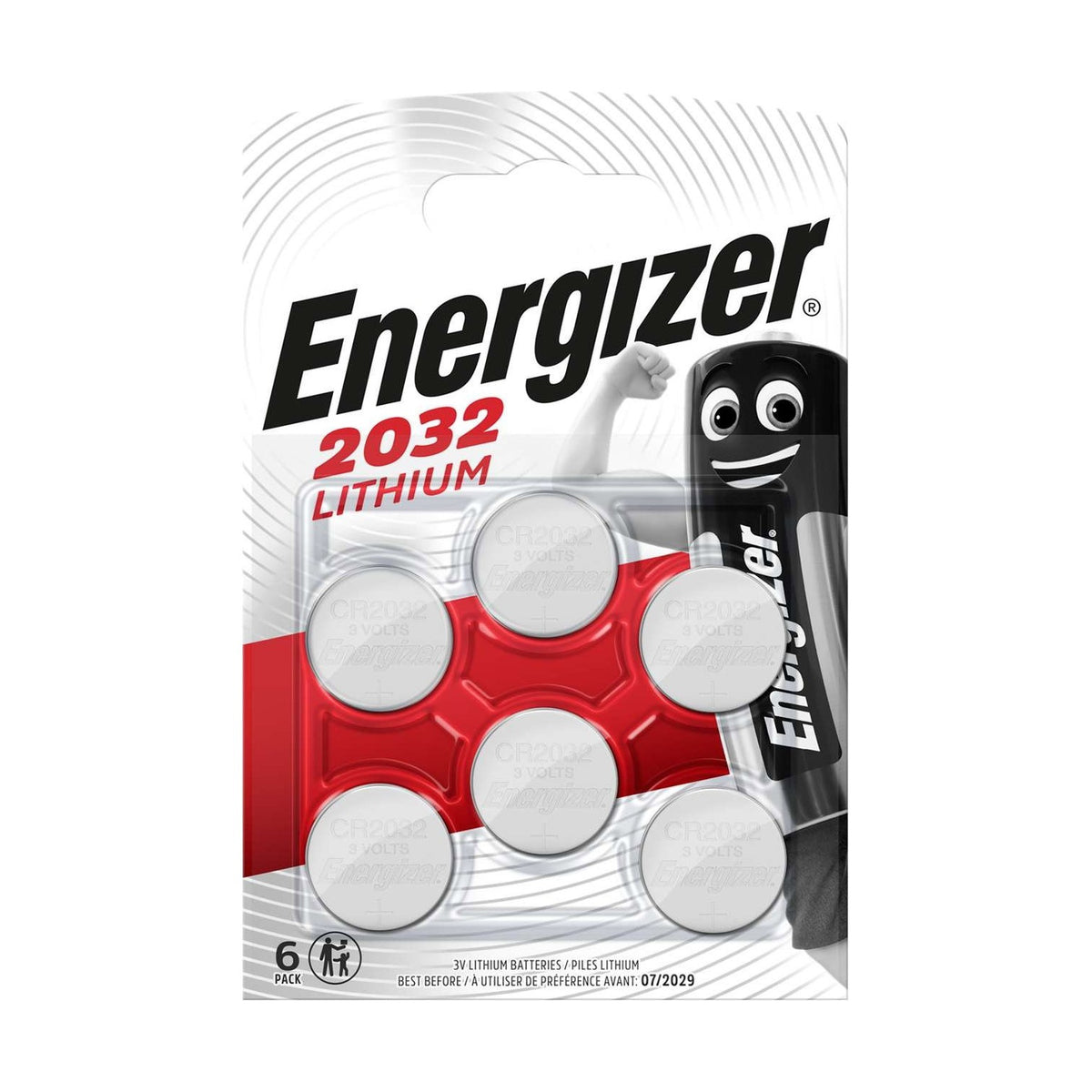 Energizer Lithium Coin Batteries (CR2032) - 6 Pack retail pack