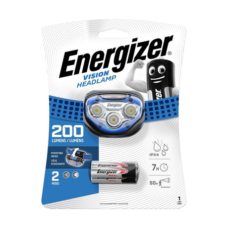 Energizer Vision LED Head Torch 200lm - Batteries Included retail pack