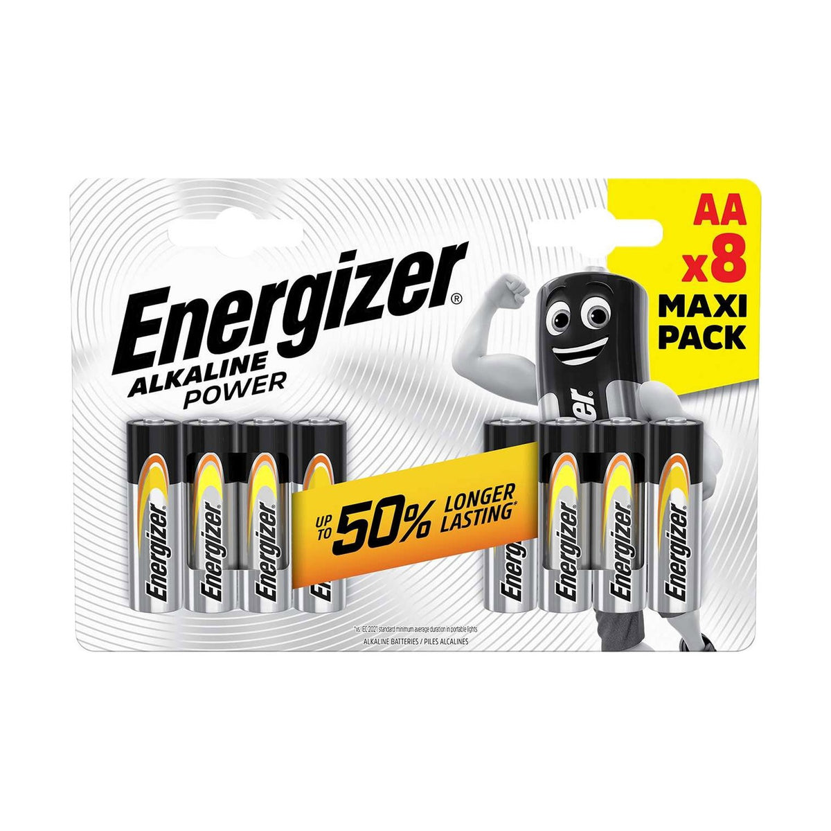 Energizer AA Alkaline Power Batteries (LR6) - 8 Pack retail pack
