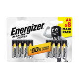 Energizer AA Alkaline Power Batteries (LR6) - 8 Pack retail pack