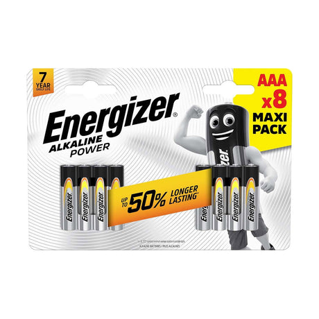 Energizer Alkaline Power AAA Batteries (LR03) - 8 Pack retail pack