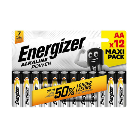 Energizer Alkaline Power AA Batteries (LR6) - 12 Pack retail pack