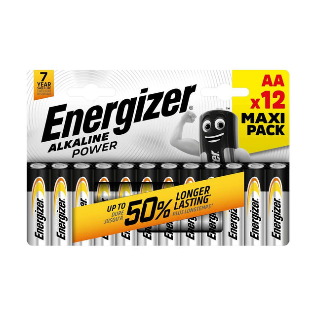 Energizer Alkaline Power AA Batteries (LR6) - 12 Pack retail pack