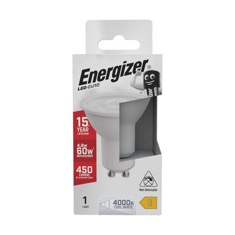 GU10 LED Bulb 4.8W 450lm Non-Dimmable - Cool White 4000K retail pack
