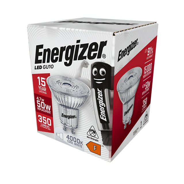 Energizer LED GU10 350lm 4.7W 4,000K (Cool White)