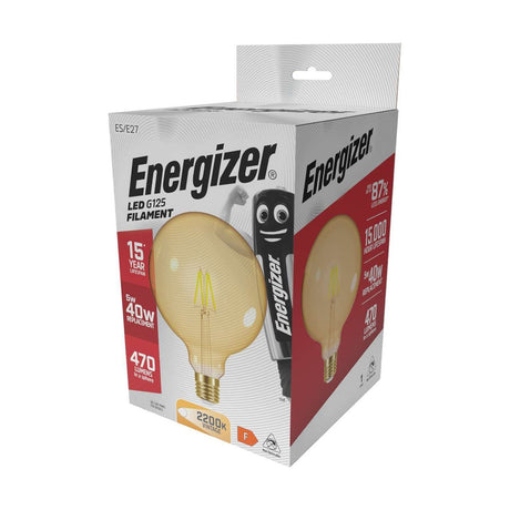 E27 (ES) LED Filament Globe Bulb 5W 470lm - Warm White 2200K retail pack