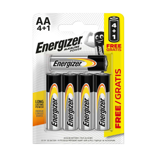 Energizer Alkaline Power AA Batteries (LR6) - 5 Pack retail pack