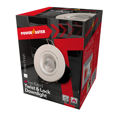 PowerMaster IP20 Fire Rated Twist & Lock Downlight - White